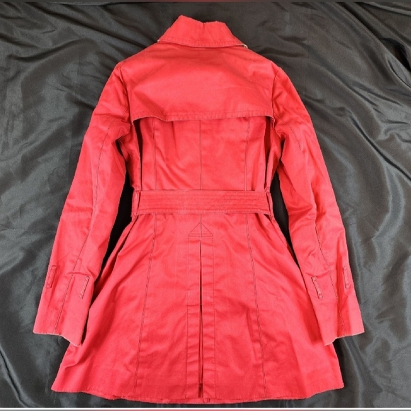 Burberry Blue Label Trench Coat Nova Check Red Asian Fit 36 US Size XS - Picture 2 of 6
